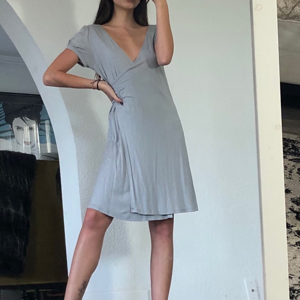 Michelle K Grey Short Sleeve Dress
